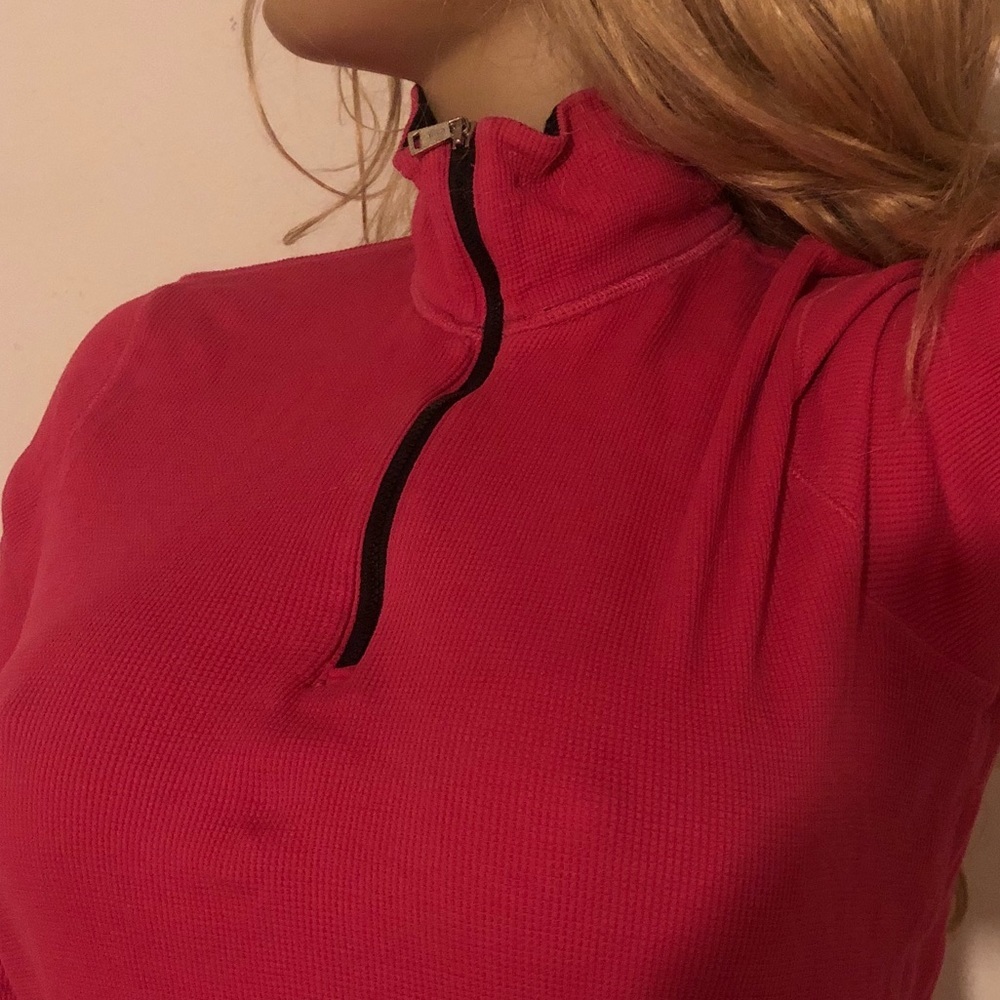Lauren Ralph Lauren Active Pink Mock Neck Zip Thermal Top 1X - Picture 3 of 4